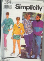 7525 Simplicity UNISEX KNIT/ NYLON JACKET, TOP, BOTTOMS PATTERN XSM-XL uncut